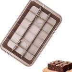Brownie Pan with Dividers,Non-Stick Baking Pan,18 Pre-Cut Square Molds for Brownies,Brownie Pan, Lasagna Pan, Brownie Trays,and Cupcake Pan for Baking, Brownie Bites,12 X 8 X 2 Inches