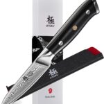 KYOKU Paring Knife - 3.5" - Shogun Series - Japanese Style VG10 Steel Core Damascus Blade - with Sheath & Case