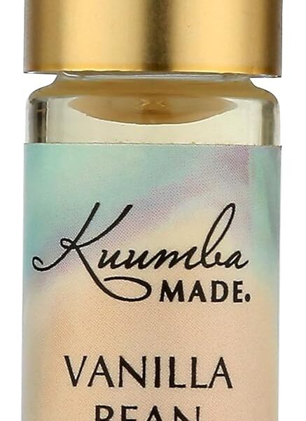 Kuumba Made Vanilla Bean Fragrance Oil, Long-Lasting Small-Batch Perfume Roller, Vegan, Alcohol-Free, .125 Fl Oz