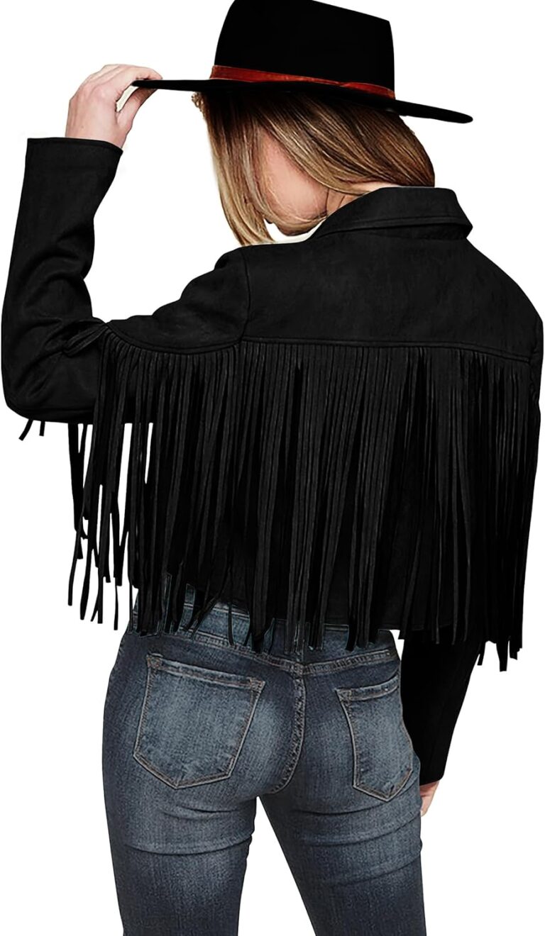 PRETTYGARDEN Women's Fringe Faux Suede Leather Jackets Fall Fashion 2026 Tassel Motorcycle Cropped Coats