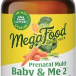 MegaFood Baby & Me 2 Prenatal Vitamin and Minerals - Vitamins for Women - with Folate (Folic Acid Natural Form), Choline, Iron, Iodine, and Vitamin C, Vitamin D and more - 60 Tabs (30 Servings)