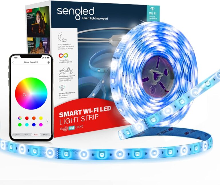 Sengled Smart LED Strip Lights, 16.4ft Wi-Fi LED Lights Work with Google Home, 16 Million Colors, RGB, Music Sync, Adjustable Length, 25,000 Hours Life, Multi-Mode Support for Game, Movie