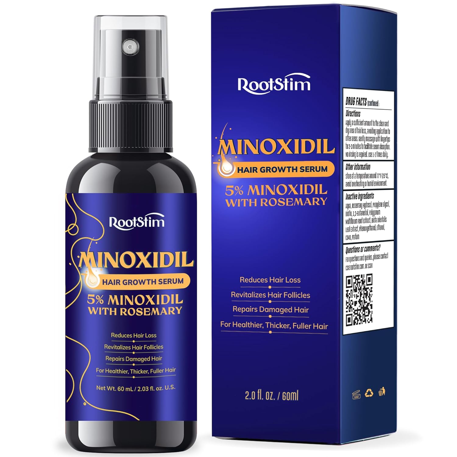 5% Minoxidil Hair Growth for Men and Women: Extra Strength Minoxidil Hair Loss Treatment Serum with Rosemary for Faster Stronger Thicker Hair Growth 60ML 5% Minoxidil Hair Growth for Men and Women: Extra Strength Minoxidil Hair Loss Treatment Serum with Rosemary for Faster Stronger Thicker Hair Growth 60ML