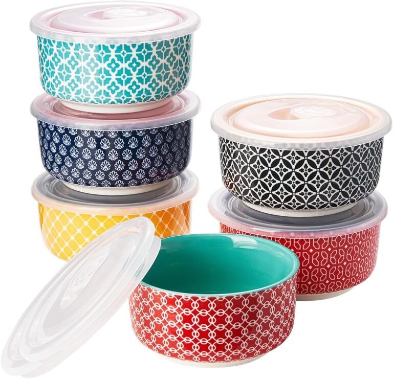 DOWAN Ramekins with Lids 4 oz Oven Safe for Creme Brulee Souffle, Ceramic Custard Cups for Baking, Small Bowls for Pudding Dip Ice Cream, Set of 6, Vibrant Colors
