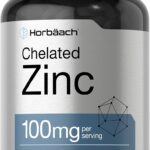 Horbach Chelated Zinc Supplement 100mg | 250 Tablets | High Potency & Superior Absorption | Vegetarian, Non-GMO, Gluten Free