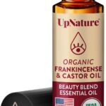 UpNature Beauty Castor Oil Roll On Eye Roller - 100% Organic Frankincense and Castor Oil for Face, Dark Circles, Fine Lines, Under Eyes and Skin