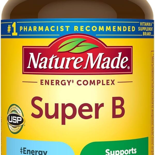 Nature Made Super B Complex Vitamins for Women and Men, Dietary Supplement for Energy Metabolism Support, Super Vitamin B Complex, 60 Softgels, 60 Day Supply