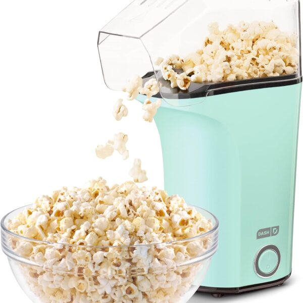 DASH Fresh Pop Popcorn Maker - Oil-Free, Air Popcorn Popper - With Measuring Cup & Recipe Guide - Perfect for Movie Nights - 16 Cups, Aqua