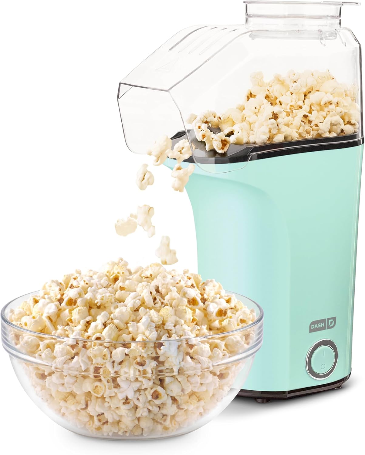 DASH Fresh Pop Popcorn Maker - Oil-Free, Air Popcorn Popper - With Measuring Cup & Recipe Guide - Perfect for Movie Nights - 16 Cups, Aqua DASH Fresh Pop Popcorn Maker - Oil-Free, Air Popcorn Popper - With Measuring Cup & Recipe Guide - Perfect for Movie Nights - 16 Cups, Aqua