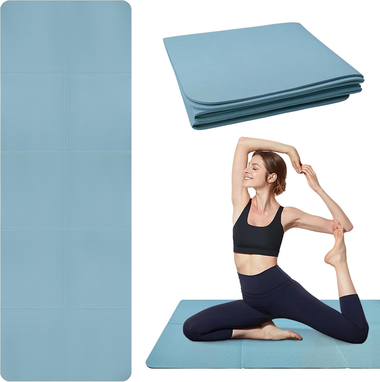 Foldable Yoga Mat, Upgraded Non-Slip Portable Fitness Mat, Waterproof TPE Travel Yoga Mat for Pilates, Gymnastics, Training & Workout, High-Density Durable Sports Mat, 72 x 24 x 0.2 Inch Foldable Yoga Mat, Upgraded Non-Slip Portable Fitness Mat, Waterproof TPE Travel Yoga Mat for Pilates, Gymnastics, Training & Workout, High-Density Durable Sports Mat, 72 x 24 x 0.2 Inch