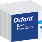 Oxford Index Cards, 500 Pack, 4x6 Index Cards, Ruled on Front, Blank on Back, White, 5 Packs of 100 Shrink Wrapped Cards (40178)