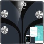 Posture Scale for Body Weight, Digital Bathroom Smart Scale, 13 Body Composition Analyzer Sync Weight Scale BMI Health Monitor Sync Apps 400lbs - Black