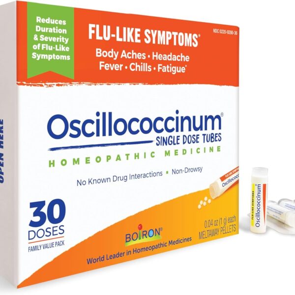 Boiron Oscillococcinum for Relief from Flu-Like Symptoms of Body Aches, Headache, Fever, Chills, and Fatigue - 30 Doses