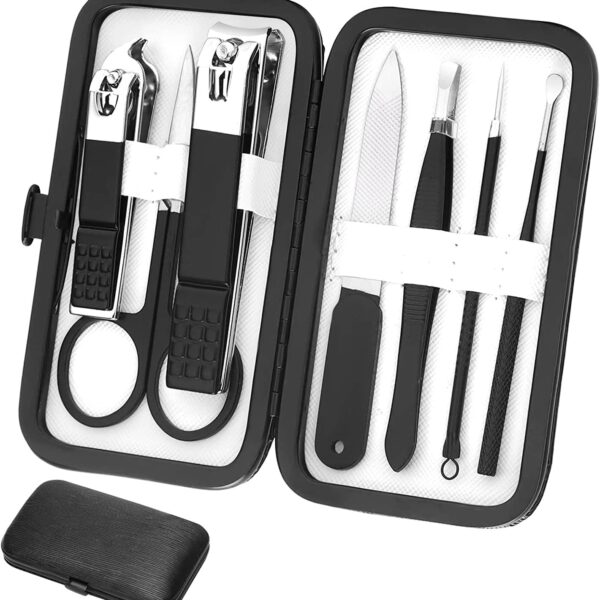 Nail Clippers Set Professional Manicure Set Grooming Kits Stainless Steel Travel Manicure Pedicure Kit Nail Care Tools Nail Kit with Travel Case Personal Care Tools Gifts for Men Women