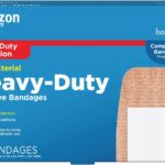 Amazon Basic Care Heavy Fabric Adhesive Bandages, Strong Adhesion, Large Tough & Flexible Non-Stick Pad Cushion, 1.75 x 4 in, 30 Count