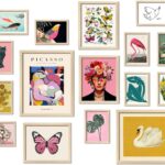 16 PCS Framed Eclectic Wall Art Decor, Modern Maximalist Home Gallery Wall Frame Set Prints for Bedroom Bathroom, Posters for Living Room Aesthetic, Colorful Dorm Artwork Collage Kit Pictures