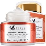 Eclat Skincare Retinol Night Cream  Renewing Retinol Cream for Face with Hyaluronic Acid  Anti Aging to Smooth Wrinkles & Fine Lines - Firming & Hydrating Face Moisturizer for Women & Men 50 ml
