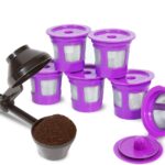2-Item Bundle: 6-Pack Cafe Save 1-Stream Reusable K Cup Coffee Filters + EZ-Scoop 2 Tbsp Scoop with Integrated Funnel, Refillable Pod Capsule For Use with Keurig & Select Single Cup Coffee Maker