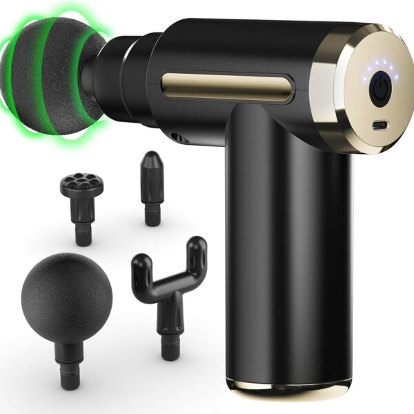 cotsoco Massage Gun Deep Tissue for Pain Relief with 4 Massage Heads & 6 Speeds, Electric Mini Handheld Body Massager for Any Pain Relief, Best Gifts for Dad and Mom