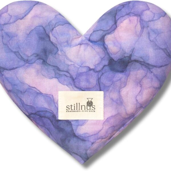 Reverie Weighted Eye Pillow  Organic Flaxseed & Lavender, Watercolor Print, Heart Shaped, Relaxation & Feel Better Gift for Women