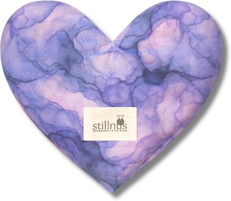 Reverie Weighted Eye Pillow  Organic Flaxseed & Lavender, Watercolor Print, Heart Shaped, Relaxation & Feel Better Gift for Women