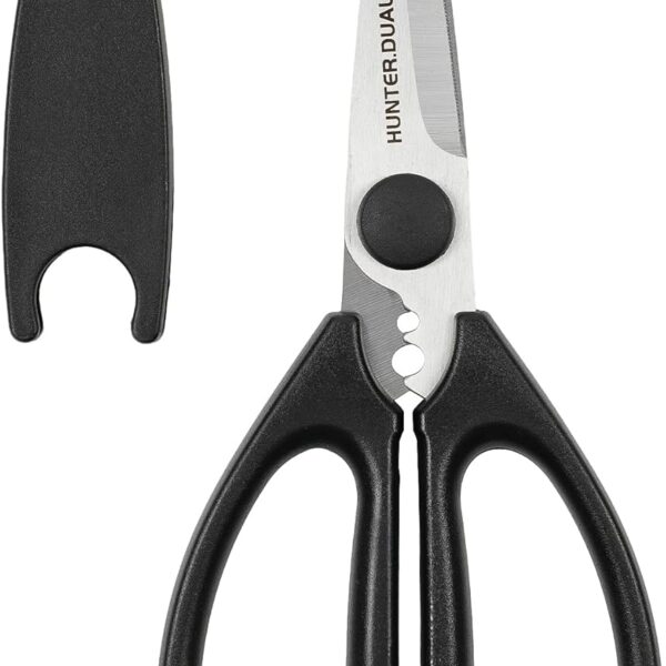 Kitchen Scissors for Food, HUNTER.DUAL Heavy Duty Come Apart Poultry Shears for Cooking, All Purpose for Cutting Chicken, Meat, Fish & Vegetables (Black, 8.26 Inch)