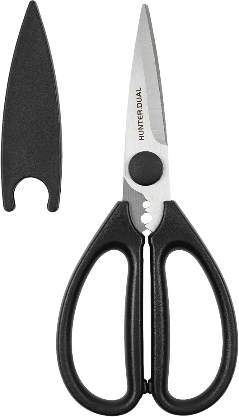 Kitchen Scissors for Food, HUNTER.DUAL Heavy Duty Come Apart Poultry Shears for Cooking, All Purpose for Cutting Chicken, Meat, Fish & Vegetables (Black, 8.26 Inch)