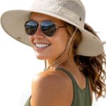 FURTALK Womens Sun Hat with Ponytail Hole Beach Hiking Summer Wide Brim UPF 80+ Outdoor Protection Foldable Bucket Hat