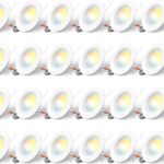 Amico 24 Pack 5/6 inch 5CCT LED Recessed Lighting, Dimmable, 12.5W=100W, 950LM, 2700K/3000K/4000K/5000K/6000K Selectable, Retrofit Can Lights with Baffle Trim, IC Rated - ETL & FCC, White