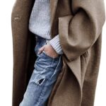 UANEO Women's Wool Blend Coat Oversized Double Breasted Long Trench Overcoat Winter