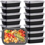 KitchnMore 38oz Meal Prep Containers, Extra Large &Thick Food Storage Containers with Lids, Reusable Plastic,Disposable Bento Box,Stackable,Microwave/Freezer/Dishwasher Safe, BPA Free (30Pack)