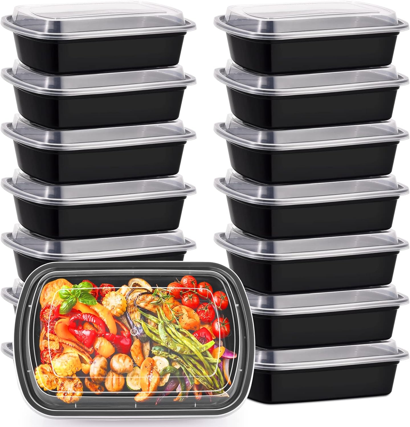 KitchnMore 38oz Meal Prep Containers, Extra Large &Thick Food Storage Containers with Lids, Reusable Plastic,Disposable Bento Box,Stackable,Microwave/Freezer/Dishwasher Safe, BPA Free (30Pack) KitchnMore 38oz Meal Prep Containers, Extra Large &Thick Food Storage Containers with Lids, Reusable Plastic,Disposable Bento Box,Stackable,Microwave/Freezer/Dishwasher Safe, BPA Free (30Pack)