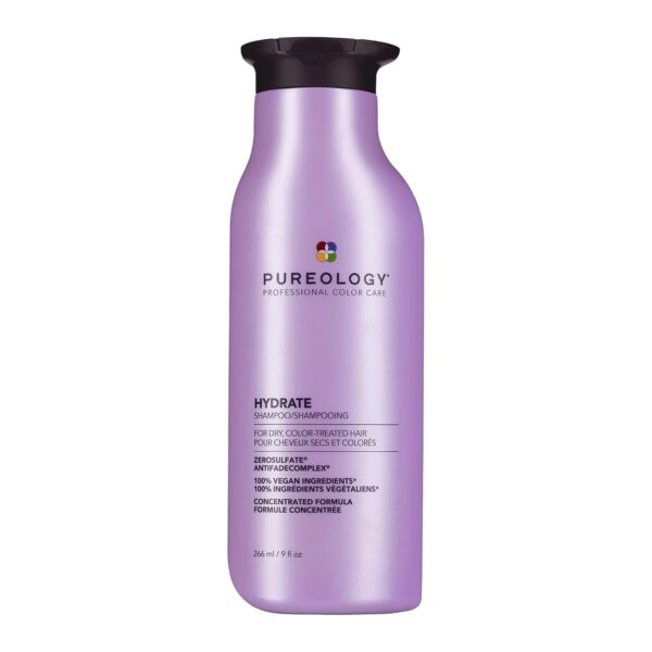 Pureology Hydrate Shampoo - For Dry or Color Treated Hair, Moisturizing Shampoo For Hydration & Softness, With Rose Extract & Green Tea, Vegan & Sulfate-Free