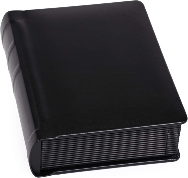 Professional Leatherette Bound Photo Album for Weddings and Special Occasions (5x7 (15 Page), Black/Black)