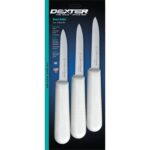 Dexter-Russell Sani-Safe 3-Pack of 3" Paring Knives, Slip-Resistant White Handles, Durable DEXSTEEL Blades  Ideal for Precise Peeling & Carving Fruits and Vegetables, NSF Certified