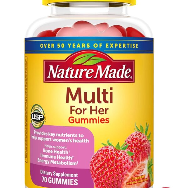 Nature Made Multivitamin For Women, Womens Gummy Multivitamins for Daily Nutritional Support, 70 Multi Vitamin Gummies, 35 Day Supply