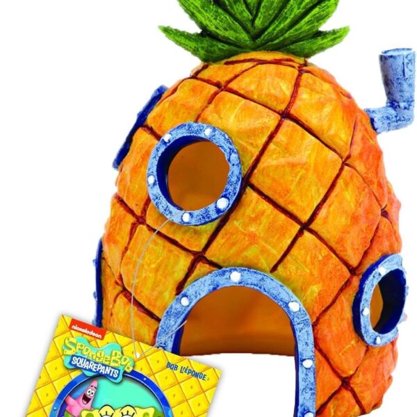 Penn-Plax Spongebob Squarepants Officially Licensed Aquarium Ornament  Spongebobs Pineapple House  Medium