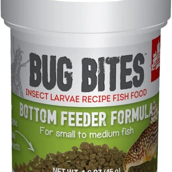 Fluval Bug Bites Bottom Feeder Fish Food, Granules for Small to Medium Sized Fish, 1.60 Oz., A6586