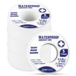 Iconikal 4-Pack First Aid Waterproof Adhesive Tape, 0.5 x 180-Inches, White for Wound Care Gauze Wrap