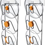 ORLESS 2 Pack Pot Lid Organizer Rack for Cabinet Door, Adhesive Pot Lid Holder Wall Mount, Rustproof Lid Cover for Pots and Pans, Lid Organizer for Kitchen