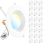 Sunco 24 Pack Retrofit LED Recessed Lighting 6 Inch, Downlight Can Lights for Ceiling, 1050 LM, 2700K/3000K/3500K/4000K/5000K, Dimmable, Baffle Trim, 13W=75W, 50000 Lifetime Hours, Damp Rated UL