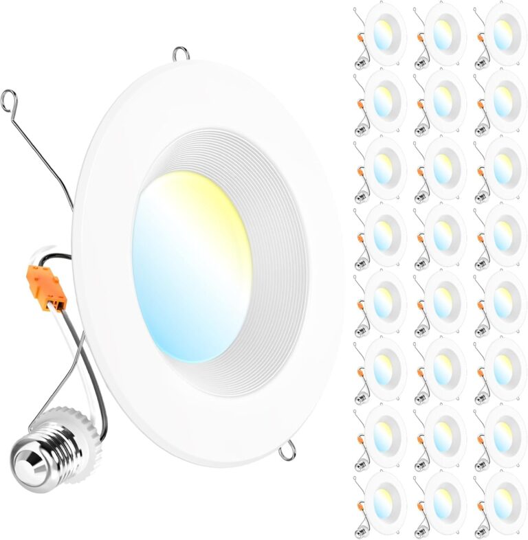 Sunco 24 Pack Retrofit LED Recessed Lighting 6 Inch, Downlight Can Lights for Ceiling, 1050 LM, 2700K/3000K/3500K/4000K/5000K, Dimmable, Baffle Trim, 13W=75W, 50000 Lifetime Hours, Damp Rated UL