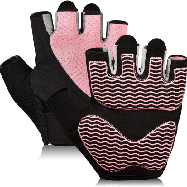 sunnex Workout Gloves for Women - Breathable Weight Lifting Gloves with Non-Slip Silicone Padding, Fingerless Gym Gloves for Cycling, Rowing, Pull Ups & Training (4 Sizes)