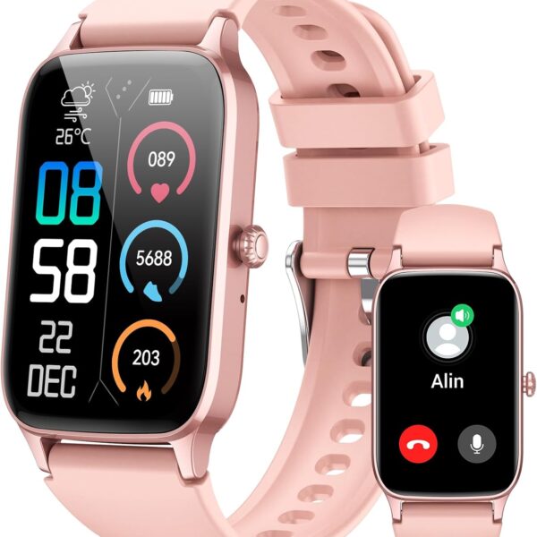 Smart Watch for Women, 1.57" Smartwatch (Answer/Make Call), 2025 NEW Fitness Tracker with 110+ Sport Modes, Heart Rate/Sleep Monitor, IP68 Waterproof, Pedometer, Fitness Watch for Android iOS Pink