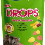 Vitakraft Mini Drops Cherry Banana Treats for Hamsters Rats Mice and Small Pets - Wholesome Small Animal Snacks with Real Fruit Flavor and Nutrient-Rich Goodness - 2.5 Ounce Pack