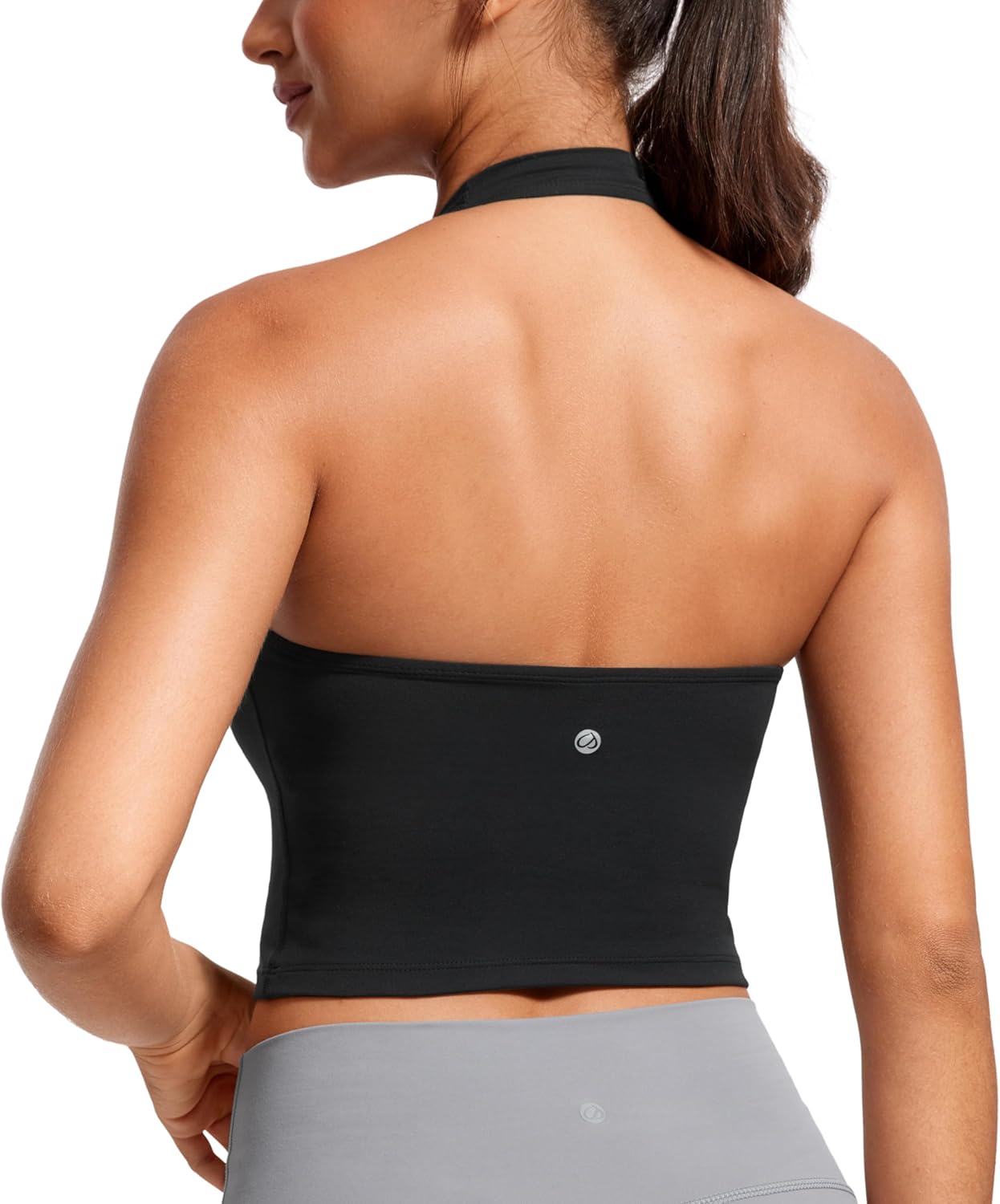 CRZ YOGA Butterluxe Halter Crop Tank Tops for Women - Open Back Padded Longline Sports Bras Workout Gym CRZ YOGA Butterluxe Halter Crop Tank Tops for Women - Open Back Padded Longline Sports Bras Workout Gym