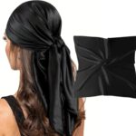 vimate 35" Square Silk Like Head Scarf - Women's Fashion Satin Scarf Bandana for Hair Wrapping at Night.