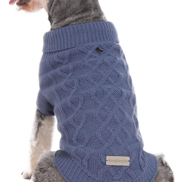 Small Dog Sweater, Soft Knit Dog Clothes for Spring Transition, Lightweight Puppy Outfit for Pomeranian, Yorkie, Chihuahua; Stylish Doggy Apparel for Spring Morning Walks (Dark Blue, M)