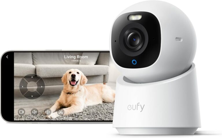 eufy Security 4K Indoor Camera E30-No Subscription,Work as Pet Camera,Nanny/Baby Monitor,360 Pan&Tilt,AI Auto Tracking,AI Detection,24/7 Recording,Color Night Vision,Two-Way Audio,Works with HomeKit