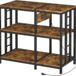 Reinforced 40-50 Gallon Aquarium Stand with Power Outlet, Ultra-Stable 720LBS Capacity Metal Fish, Tank Stand for Reptile/Aquatic Setups, 5-Tier Adjustable 37"x19" Steel Shelving System